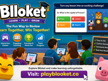 Blloket: A Smarter Way to Turn Classroom Review into Interactive Learning Students using Blloket to play an interactive classroom review game with educational quizzes and fun learning activities on playblooket.co