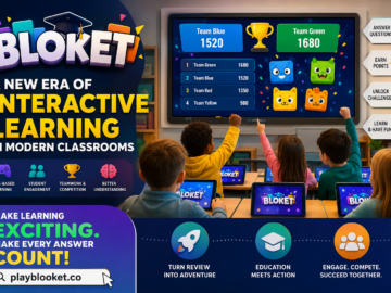 Bloket: How Modern Classroom Games Are Transforming Learning Through Interactive Education Students using Bloket interactive learning platform in a modern classroom with game-based educational activities that improve engagement, teamwork, and active learning.