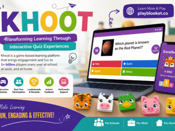 Khoot: Transforming Learning Through Interactive Quiz Experiences Khoot interactive learning platform displayed on a laptop and smartphone with quiz gameplay, leaderboard, and educational features for students, teachers, and workplace training.