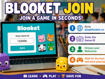 Blooket Join Made Easy: How to Join a Game in Seconds Without Any Confusion Blooket Join game code screen on laptop for students joining a live classroom quiz