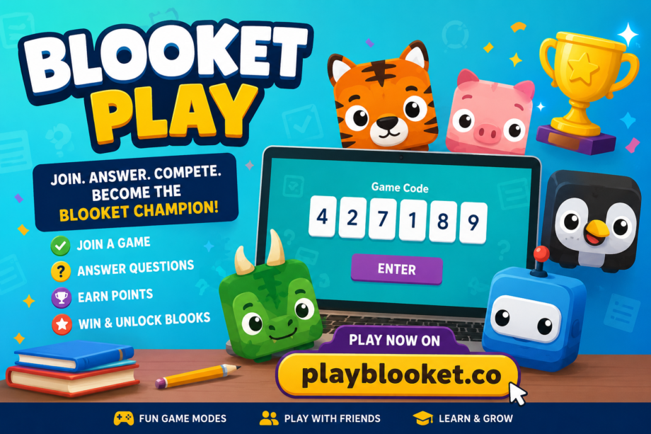 Blooket Play: The Smart Way to Turn Every Quiz into a Fun Competition Students joining a Blooket Play live quiz game on playblooket.co to answer questions, compete with friends, and unlock collectible Blooks in an interactive learning challenge.