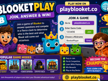 BlooketPlay: The Ultimate Way to Join Educational Quiz Battles and Win More Games Illustration of BlooketPlay showing how to join a live educational quiz game using a game code on PlayBlooket.co with fun classroom game modes.