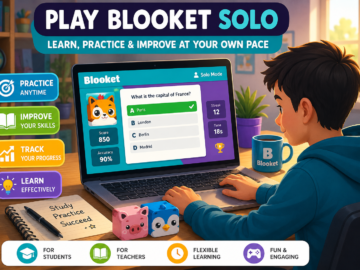 Play Blooket solo on a laptop for independent learning, quiz practice, and skill improvement.