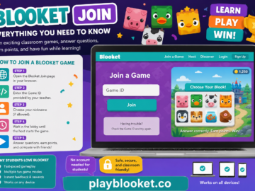 Blooket Join Made Easy: The Complete Guide to Playing Interactive Classroom Games Student joining a Blooket game using a Game ID on playblooket.co with step-by-step instructions for interactive classroom learning