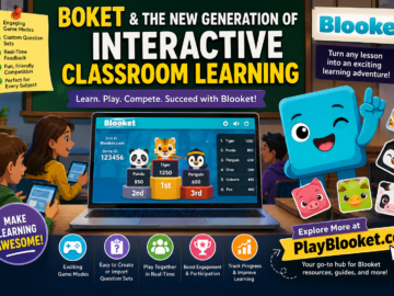 Boket and Blooket interactive classroom learning game with students using educational technology