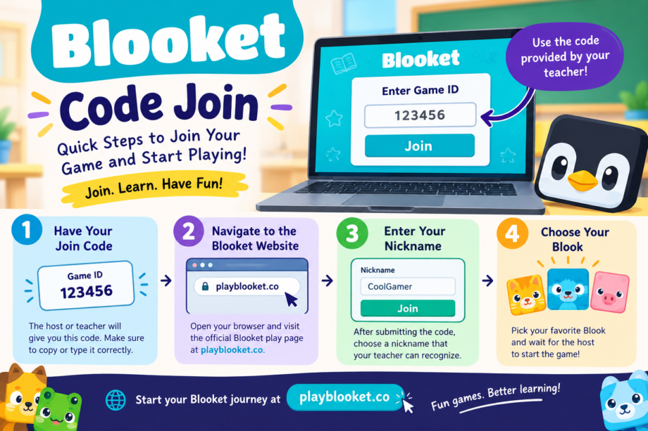 Blooket code join guide showing how to enter a Blooket game with a join code