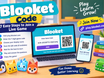 Blooket code guide showing how to join a live game
