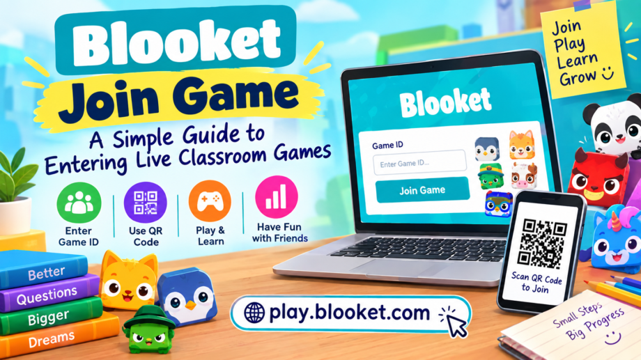 Blooket join game guide showing how to enter a Game ID and join a live classroom game