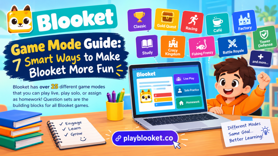 Game Mode Guide: 7 Smart Ways to Make Blooket More Fun Blooket game mode guide featuring Classic, Gold Quest, Racing, Café, and Tower Defense