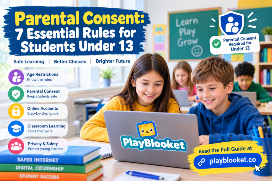 Parental consent guide for students under 13 using PlayBlooket for safe classroom learning